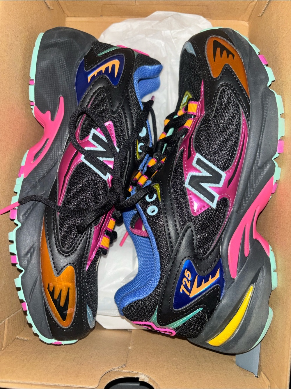 New Balance Kids Black Multi-Accent 725 Sneakers Mens size 6.5